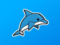 an origami dolphin logo