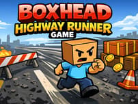 Boxhead Highway Runner Game logo