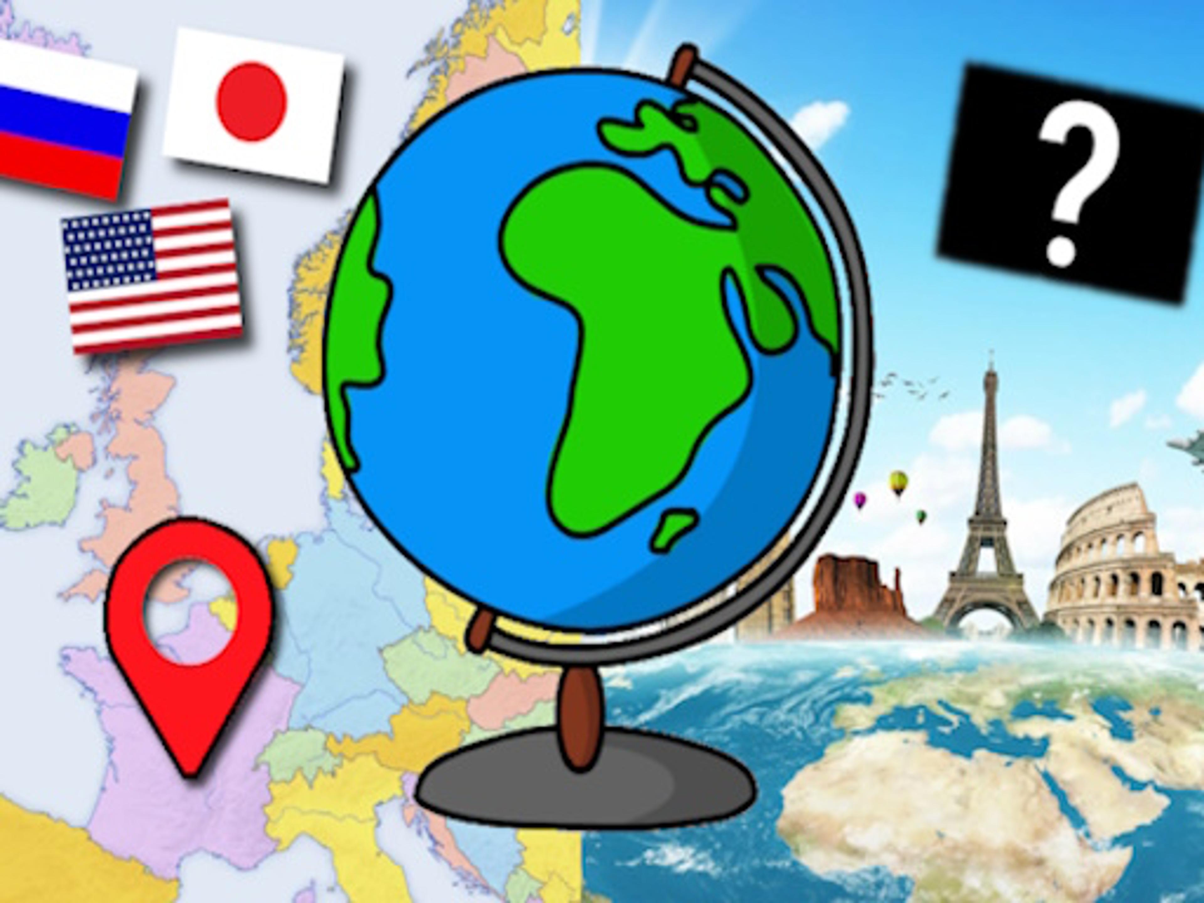 Geography Quiz countries flags capitals logo